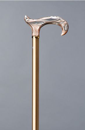 Elegant spadserestok i aluminium med champagnefarvet akrylhåndtag fra Gastrock